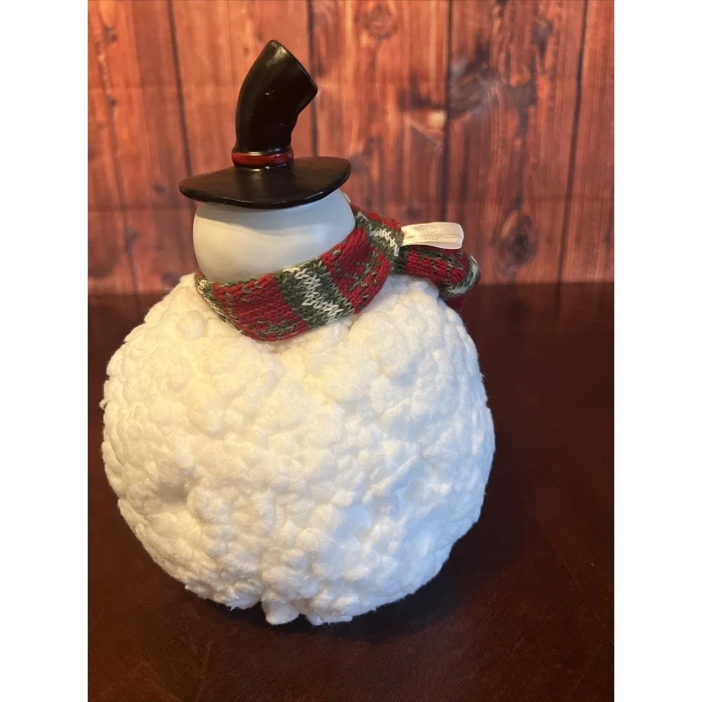 Christmas Snowman With Top Hat‎ And Scarf Gallerie II Decor Holidays